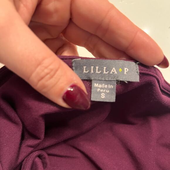 Anthropologie Lilla P Purple Peplum Long Sleeve Midi Dress Small - Picture 3 of 6